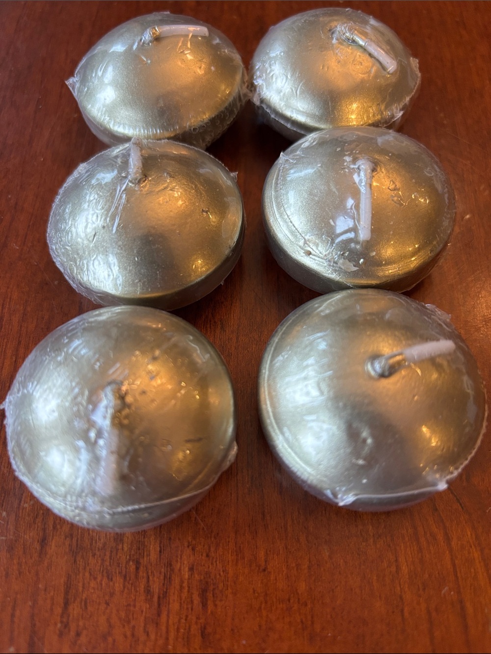 Gold Floating Tea Light Candles - Set of 6